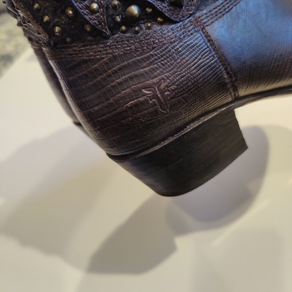 Frye Deborah Deco Short Boots Dark Brown - Picture 11 of 12